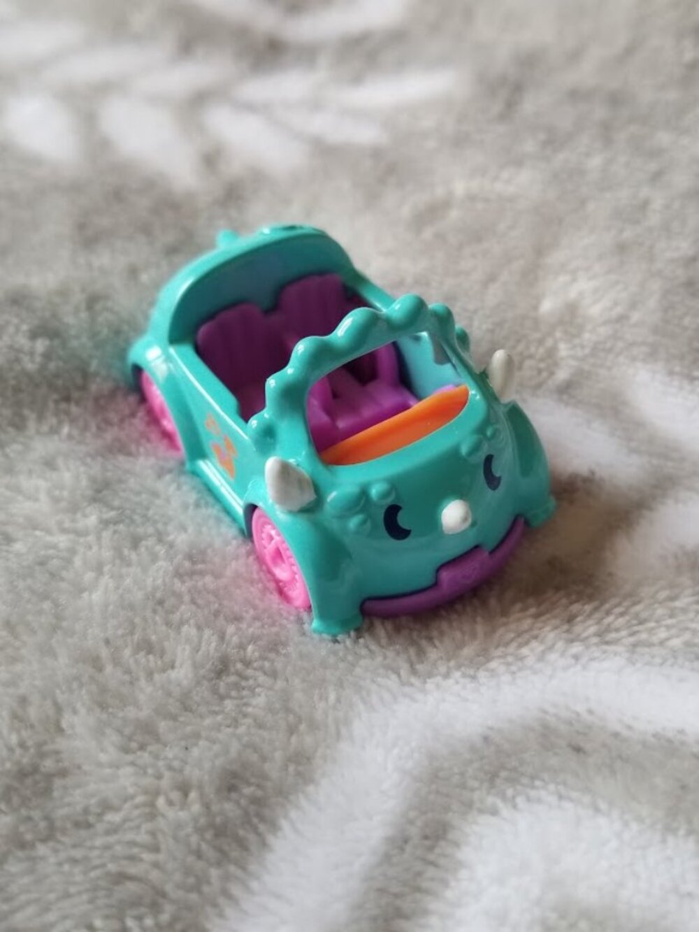 Polly Pocket Car Blue Purple Pink Dinosaur Die-Cast Metal
